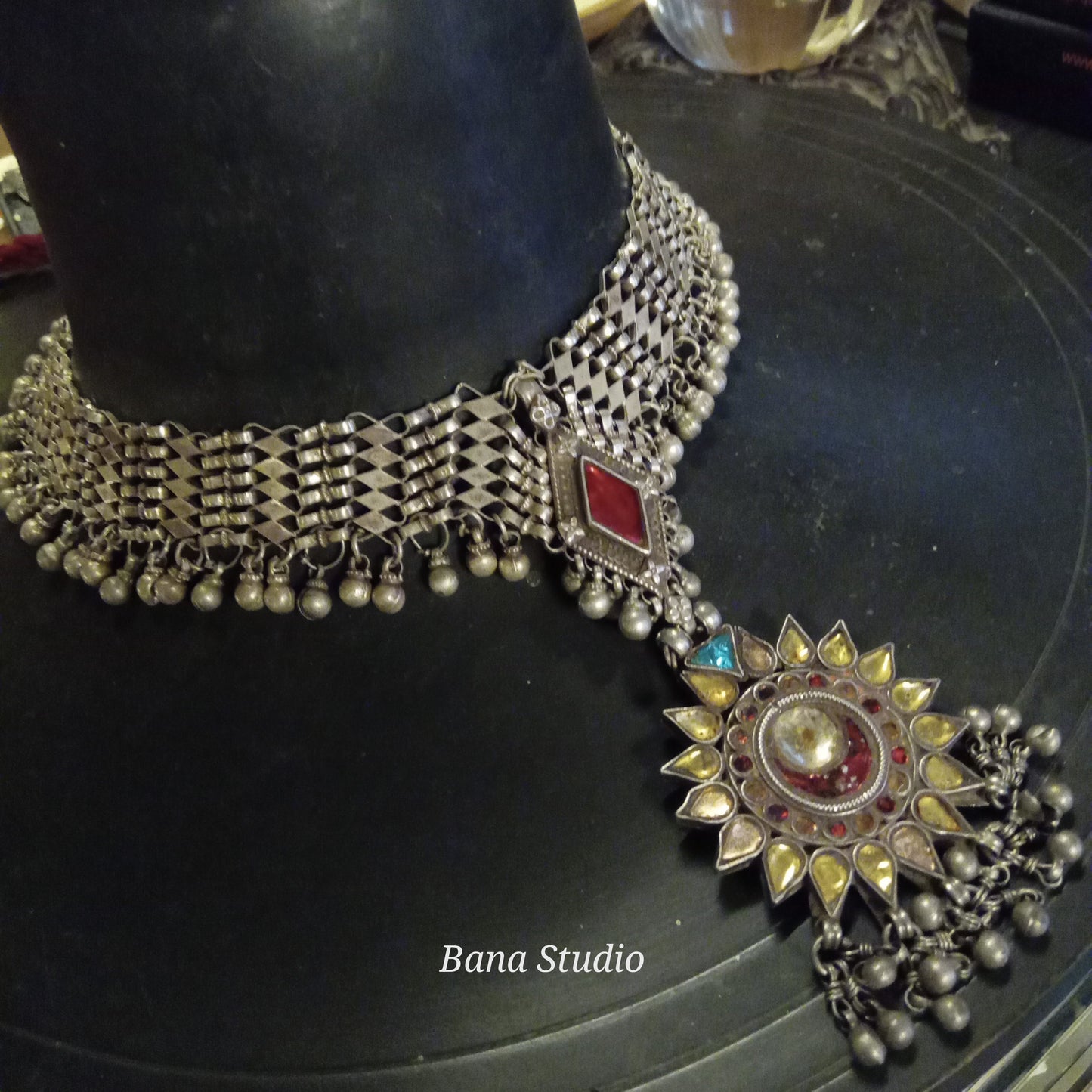 Tribal silver necklace
