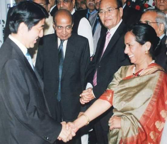 Former Prime Minister of Japan  Shinzo Abe with Manjushree Gupta