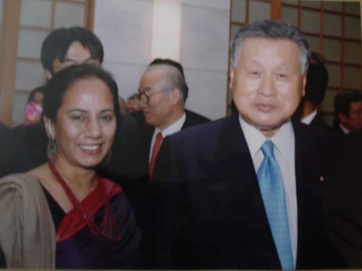 Manjushree Gupta with Former Prime Minister of Japan Yoshiro Mori