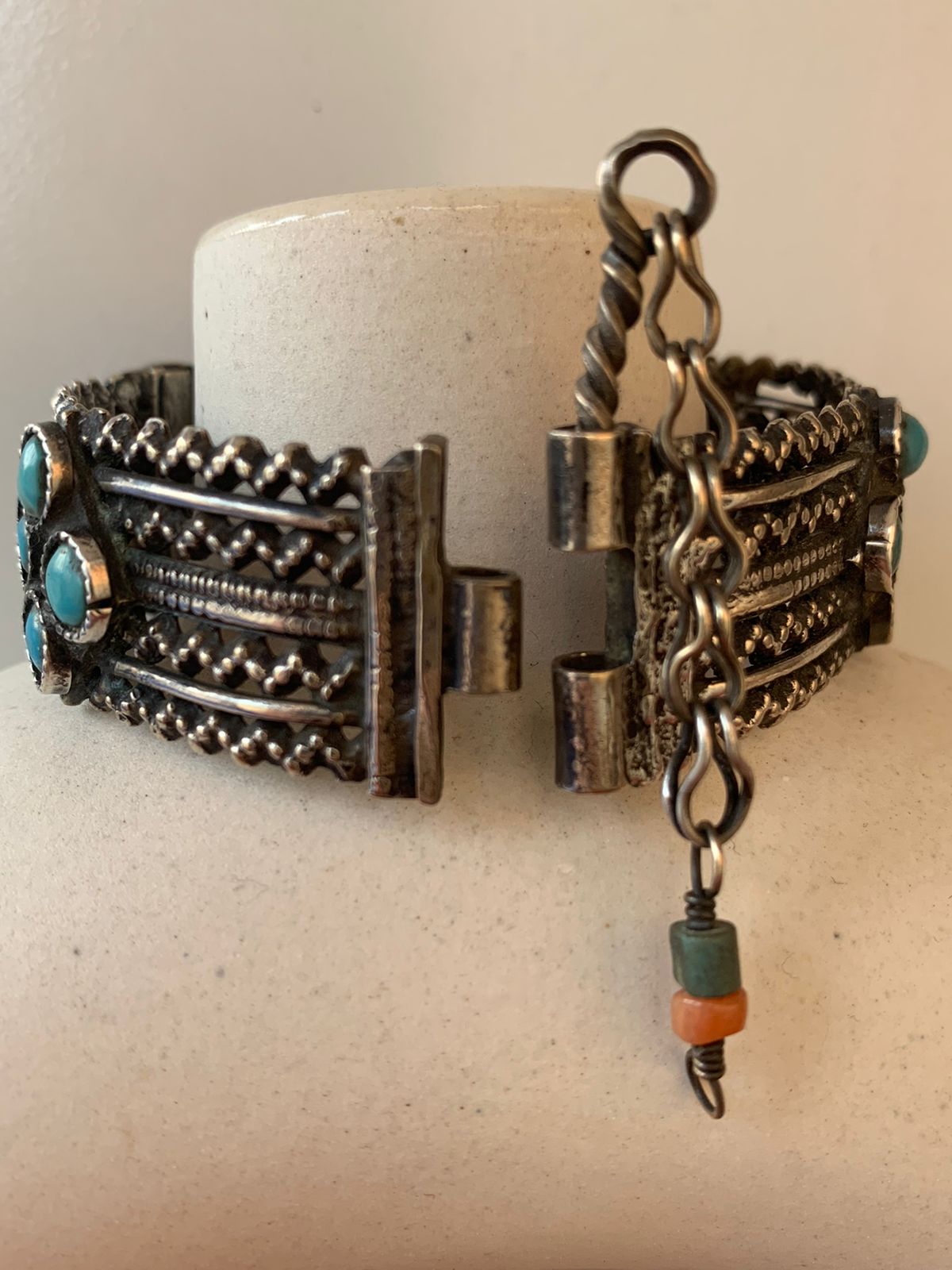 Oxidised Silver Bracelet with Turquoise freeshipping - Bana Studio