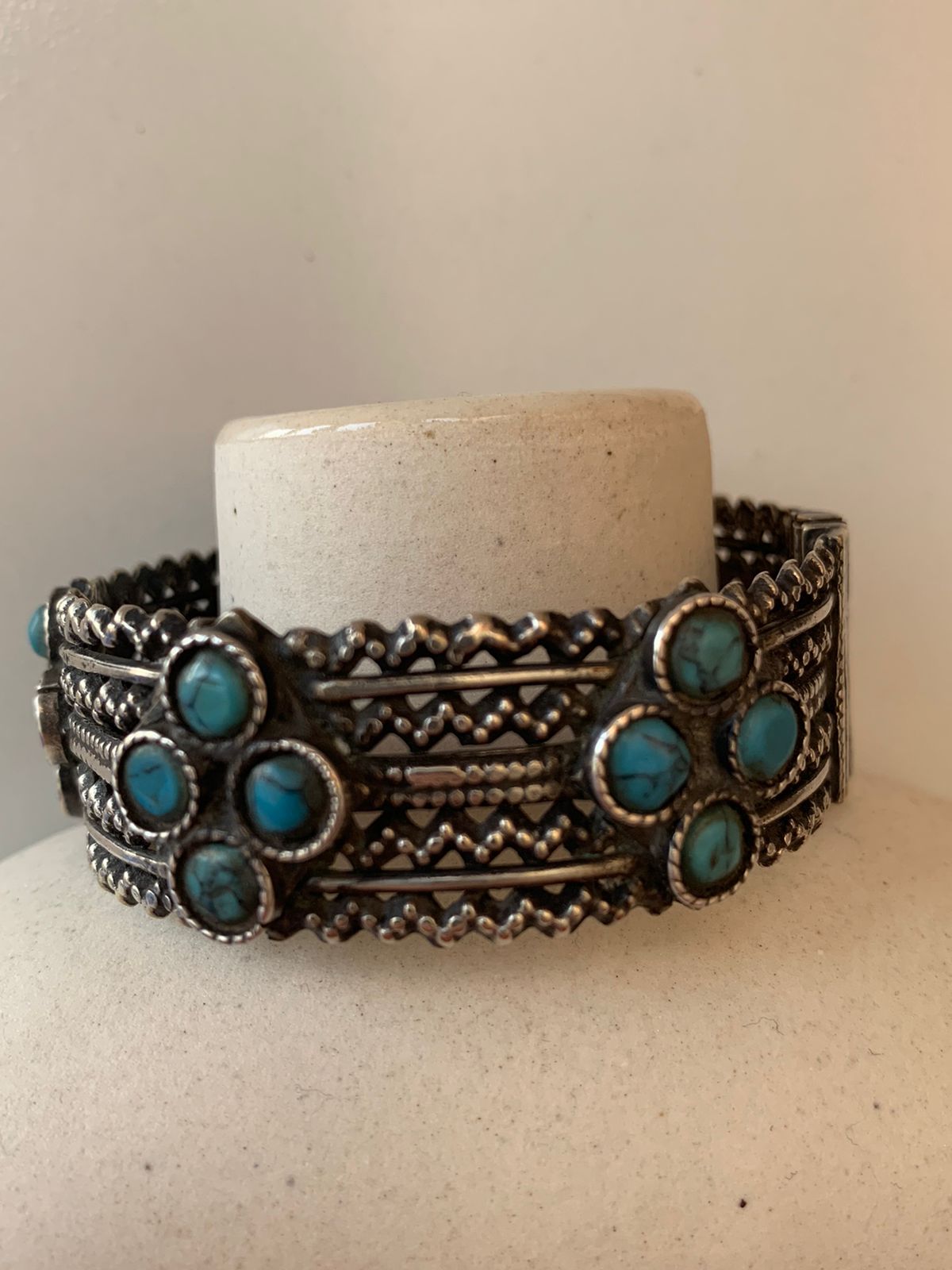 Oxidised Silver Bracelet with Turquoise freeshipping - Bana Studio